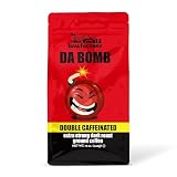 Java Factory High Caffeine Ground Coffee, Da Bomb Dark Roast, Double Caffeinated for a Bold, Strong Brew, 12 Ounce Bag, Perfect for French Press and Drip Coffee Makers