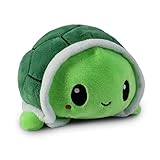 TeeTurtle Reversible Turtle Plushie 4-Inch Green Two-Sided Flip Plush Toy with Embroidered Details - Cute Mini Collectible Plush for Kids, Teens, and Adults