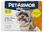 PetArmor Plus Flea and Tick Prevention for Dogs, Small Dog Flea and Tick Treatment, 12 Doses, Waterproof Topical, Fast Acting (5-22 lbs)
