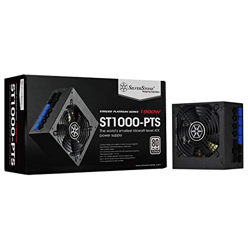 SilverStone Technology 1000 Watt Fully Modular 80 Plus Platinum Power Supply Ultra Compact 140mm in Depth, ST1000-PTS-x