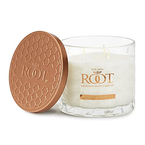 Root Candles Honeycomb Glass 12 oz 3-Wick Candle, Japanese Cedarwood