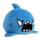 TeeTurtle - The Original Reversible Shark Plushie - Blue - Cute Sensory Fidget Stuffed Animals That Show Your Mood
