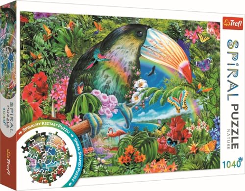 Trefl Tropical animals1040 Piece Jigsaw Puzzle Spiral 27"x19" Print, Spiral Shap