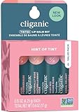 Cliganic Tinted Lip Balm Set 4 Colors Hydrating Enriched Wit