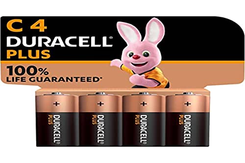 Duracell Plus C Batterien, LR14, 4 Stück, Duracell Batterien C für Alltagsgeräte
