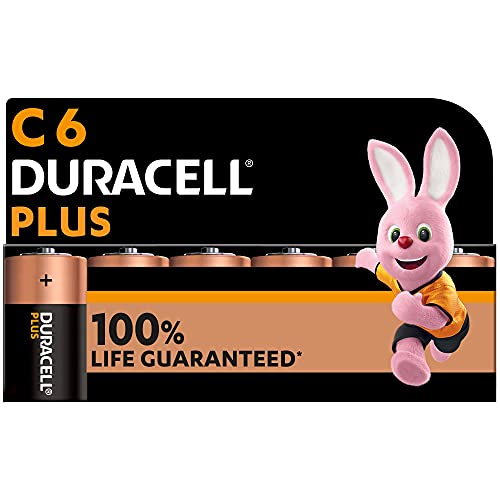 DURACELL Plus C Pilas Alcalinas (Paquete de 6) 1.5V, LR14