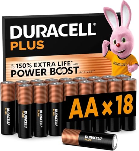 DURACELL Plus Pilas AA (Paquete de 18) – Pilas alcalinas 1,5 V – Hasta un 150 % 