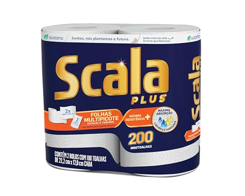 [REC | +POR- | R$ 4,76]Papel Toalha Scala Plus, Multipicote, 200 Toalhas