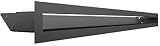 Kratki Air Ventilation Grille, Warm Air Grille, 6 x 80 cm, Graphite, Exhaust Air Grille for Fireplace Ventilation, Air Intake at an Angle of 45 Degrees, Overheat Resistant, Ideal for Modern Interiors