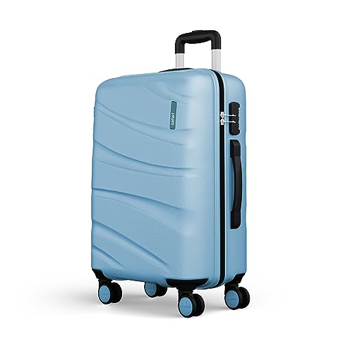 Safari Large Polycarbonate (Pc) Persia Spinner Suitcase Hardside Size Check-in 4 Wheels Luggage Pearl Blue Color 77Cm