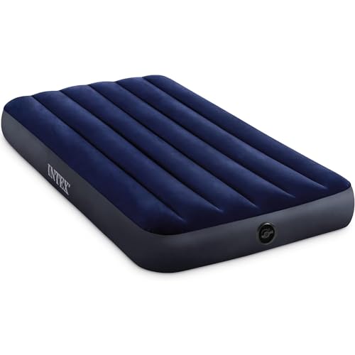 Intex 64757E Dura-Beam - Colchón de Aire estándar Downy de Fiber-Tech, tamaño Individual, Altura de Cama de 10 Pulgadas, Capacidad de Peso de 300 Libras, Bomba se Vende por Separado