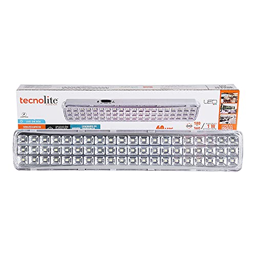 Tecnolite - Lámpara LED de Emergencia Portátil, Lámpara de Emergencia Recargable, Iluminación Interiores: Luz de Día 6500 k, 1 Watts, 180 Lumens,100 - 240 Volts.