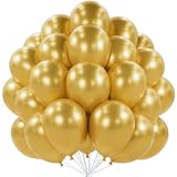 Partywoo Gold Balloons 50Pcs 12 Inch Gold Latex Helium Ballo