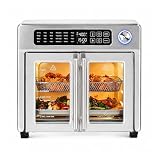 Emeril Lagasse Extra Large French Door Air Fryer Toaster Oven Combo, 24 Cooking Functions and Digital Controls, 7 Accessories Included, Stainless Steel Finish, 26QT Capacity