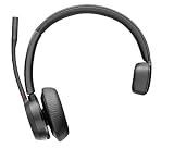 Poly - Voyager 4310 UC Wireless Headset + Charge Stand (Plantronics) - Single-Ear Headset w/Mic - Connect to PC/Mac via USB-A Bluetooth Adapter, Cell Phone via Bluetooth -Works with Teams, Zoom &More