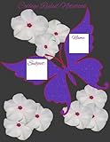 College Ruled Notebook Purple Butterfly with White Flowers Cover: Purple Butterfly with White Flowers College Ruled Notebook Black