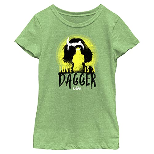Marvel (TV Show Loki Who Girl's Heather Crew Tee, Green Apple, X-Small