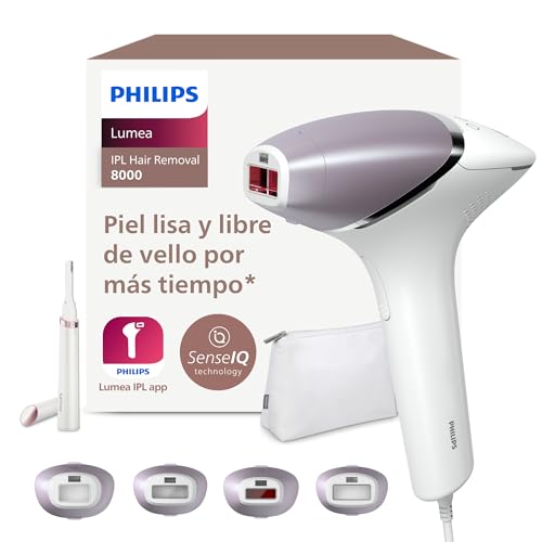 Philips Lumea Prestige Depiladora IPL, Tecnología Sense IQ, Luz Pulsada, con cable, 4 Cabezales Inteligentes (Cuerpo, Bikini, Axilas y Cara) BRI949/50