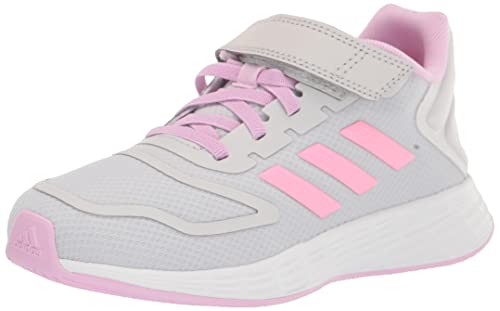 adidas Duramo 10 - Tenis de Correr para niño, Gris salpicadero, Rosa Haz/Lila Bliss (Correa Cruzada), 5 Big Kid