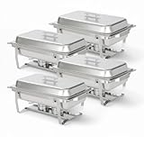 Alpha Living 4 Pack Chafing Dish Full Set Stainless Steel Ca