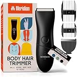 MERIDIAN - The Starter Package - Original Electric Body & Pubic Hair Trimmer Set, 1 Replacement Blade, Waterproof, Rechargeable for Men and Women, Onyx