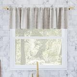 Archaeo Slub Texture Stripe Cotton Cafe Curtain Valance 52 X