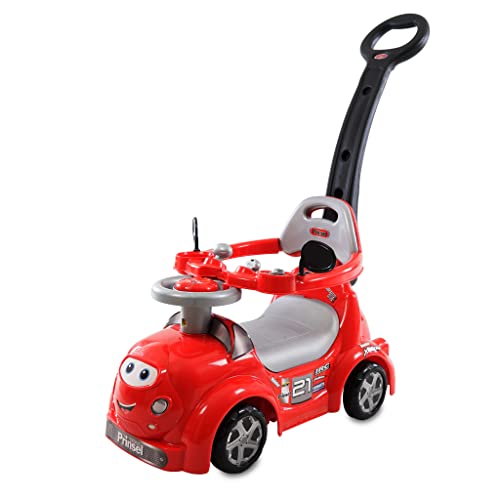 PRINSEL | Push Car Montable | Coche Montable para Niños | Discovery E-Line Boy | Rojo | De 1 a 3 Años, Multietapas, Descansapies, Barra de Empuje, Compartimento, Accesorios | Artículos para Niños