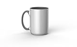 Cricut Beveled Blank Mug, Ceramic-Coated, Dishwasher & Microwave Safe Mug to Decorate,Infusible Ink Compatible,15 Oz Sublimation Mug White/Gray