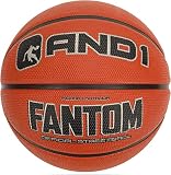 AND1 Fantom Rubber Basketball - Official Size Streetball, Made for Indoor and Outdoor Basketball Games - Sold Deflated (Pump NOT Included), Orange, Size 7