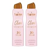 Coppertone Glow Shimmer Sunscreen Spray SPF 30, Water Resistant Broad Spectrum SPF 30 Spray Sunscreen, Free From Parabens, PABA, Phthalates, Octinoxate and Oxybenzone, 5 Oz Bottle, Pack of 2