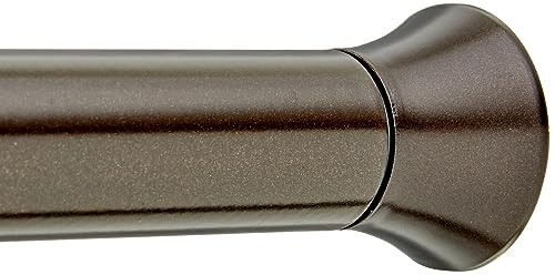 Amazon Basics Barra tensada para Cortina de regadera, Longitud Ajustable, 107 a 185 cm, Bronce