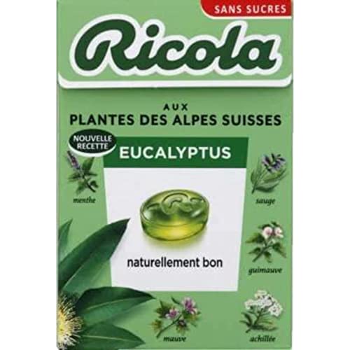 RICOLA Bonbons suisses aux plantes à l'eucalyptus sans sucres 50 g