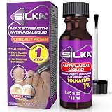 SILKA Max Strength Antifungal Liquid for Toenail Health with Brush Applicator, Results in 1 Week, Nail Fungus Treatment for Damaged Toenails, Athlete's Foot Treatment, Tolnaftate 1% 0.45 Fl Oz