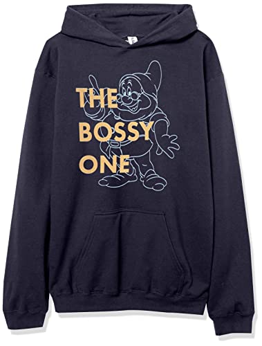 Disney One Bossy Dwarf Hoodie Sweatshirt à Capuche, Navy Heather, Small Mixte En