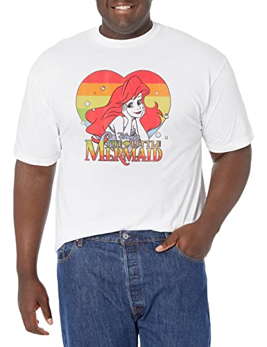 Disney Big & Tall Princesses Rainbow Ariel T-shirt à manches courtes pour homme,
