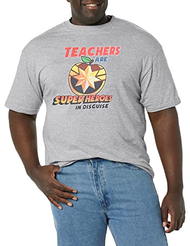 Marvel Big & Tall Universe Teachers are Superheroes Captain Men's Tops Short Sle