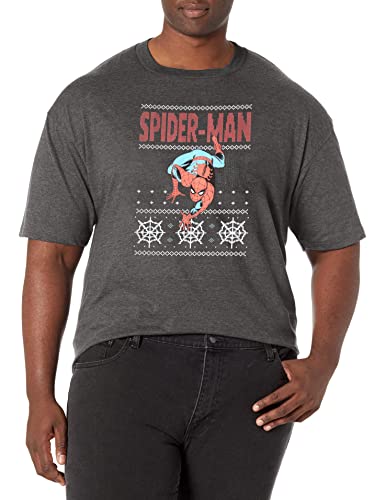 Marvel Big & Tall Classic Ugly Spidey Men's Tops Short Sleeve Tee Shirt, Navy Bl