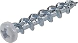 Hillman Borefast Drywall Anchors, Holds 50 Pounds in Drywall and 200 Pounds in Concrete, 1 1/2" Pan Head, White, 75-Pack, 377632