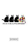It S Ok To Be A Little Different Autism Awareness Cat G82646 Notebook: 6x9 120 Pages, Matte Finish Cover, Diary, Journal, Planner, Lined College Ruled Paper