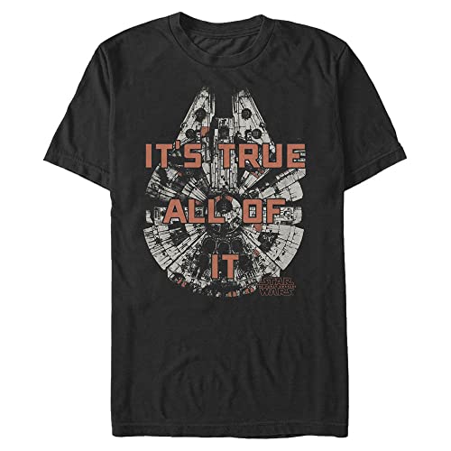 Star Wars True Falcon Camiseta, Negro, 4XL para Hombre