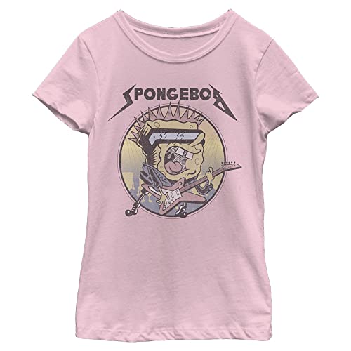 Nickelodeon T-shirt à manches courtes Bob l'éponge pour fille, Rose clair, XL