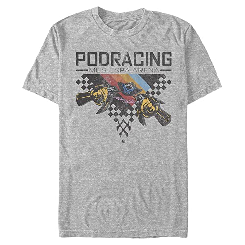 Star Wars Retro Pod Racing Camiseta, Gris, 4XL/más Alto para Hombre