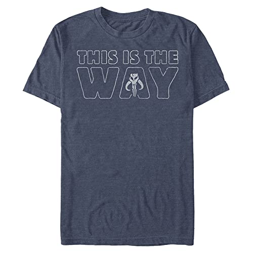 STAR WARS T-shirt The Mandalorian This is The Way Skull pour homme, Bleu marine 