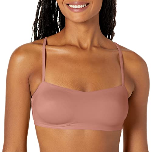 Hanes Women's Eco Luxe Bandeau Contour Wirefree DHY205, Earthen Tan, Large D-DD