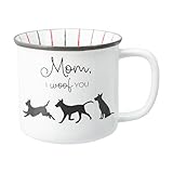 paviliongift Company - Mom, I Woof You - 18 oz Coffee Mug Tea Cup Puppy K-9 Dog Lover Gift Rescue Pet Mom Dad Present