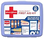 BAND-AID Brand Travel Ready Portable Emergency First Aid Kit, Minor Wound Care, Perfect for Home, Car, Camping, Travel & Outd