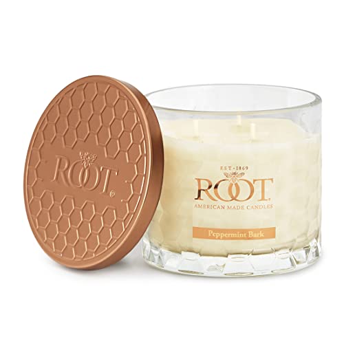 Root Candles Honeycomb Glass 12 oz 3-Wick Candle, Peppermint Bark