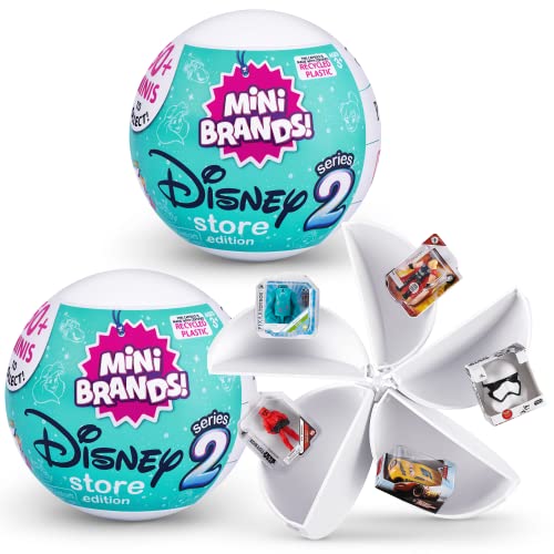 5 Surprise Disney Mini Brands Series 2 de ZURU (Paquete de 2) Juguetes coleccionables exclusivos y misteriosos de Amazon más de 60 Minutos para coleccionar