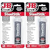 J-B Weld SteelStik, 1 Hour Cure, Steel Reinforced Epoxy Putty Stick - 2 Pack, Dark Grey (8267-2)