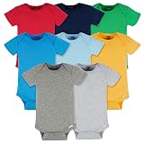Onesies Brand Baby Boys 8-Pack Short Sleeve Mix & Match Bodysuits and Toddler T-Shirt Set, Solid Boy Colors, 3-6 Months US